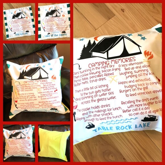 Table Rock Lake Pillow Cover, 18 x 18: Camping Memories Lakehouse Cabin Decor - Picture 8 of 8